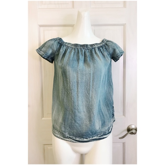 Like New | Velvet Heart ❤️ from Nordstrom | Small | Chambray Off Shoulder Sleeve - Picture 2 of 8